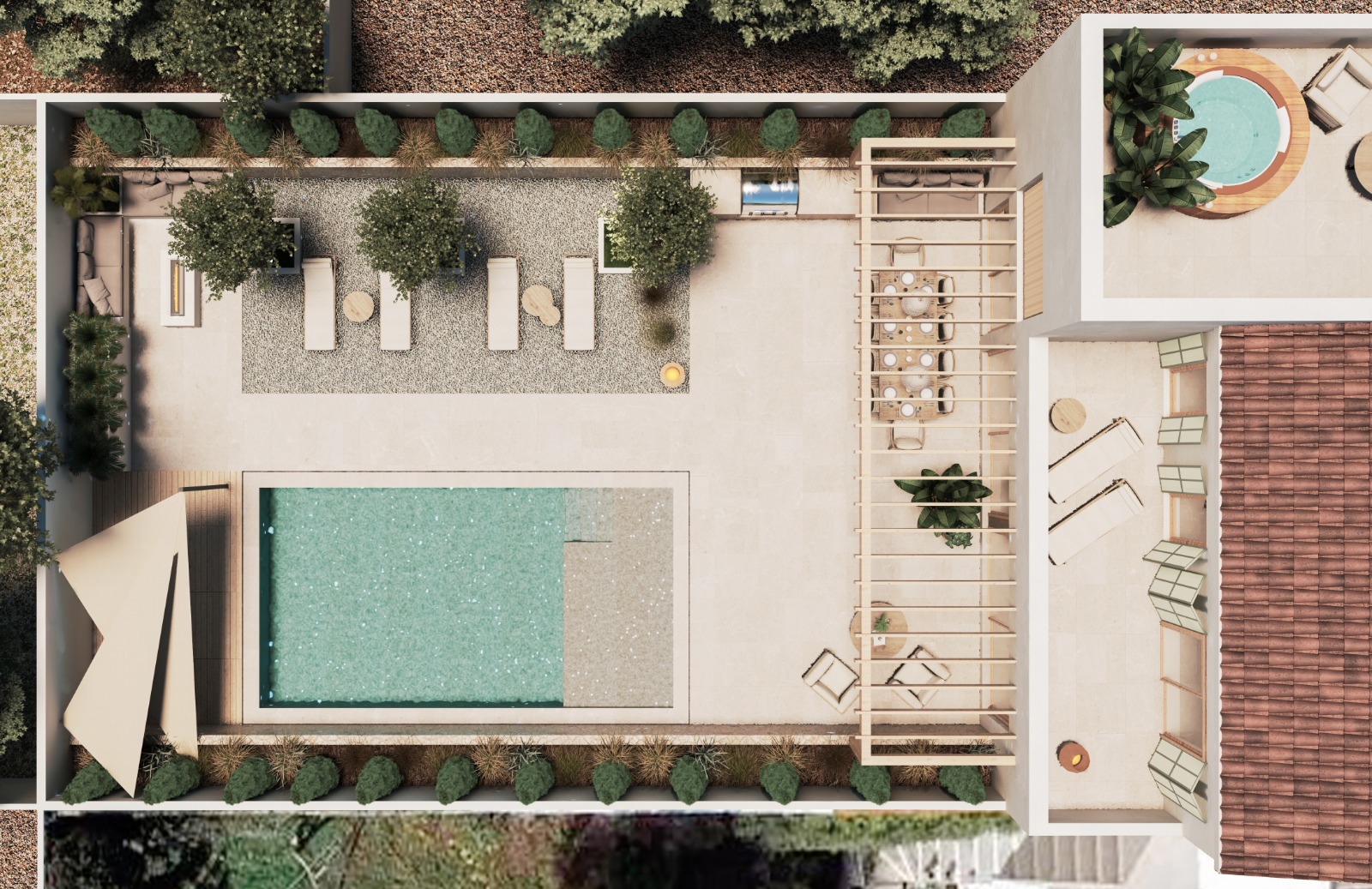 OBRA NUEVA Vista aérea de chalet de lujo de obra nueva en Mallorca, proyecto SLN29 por Grup ADA