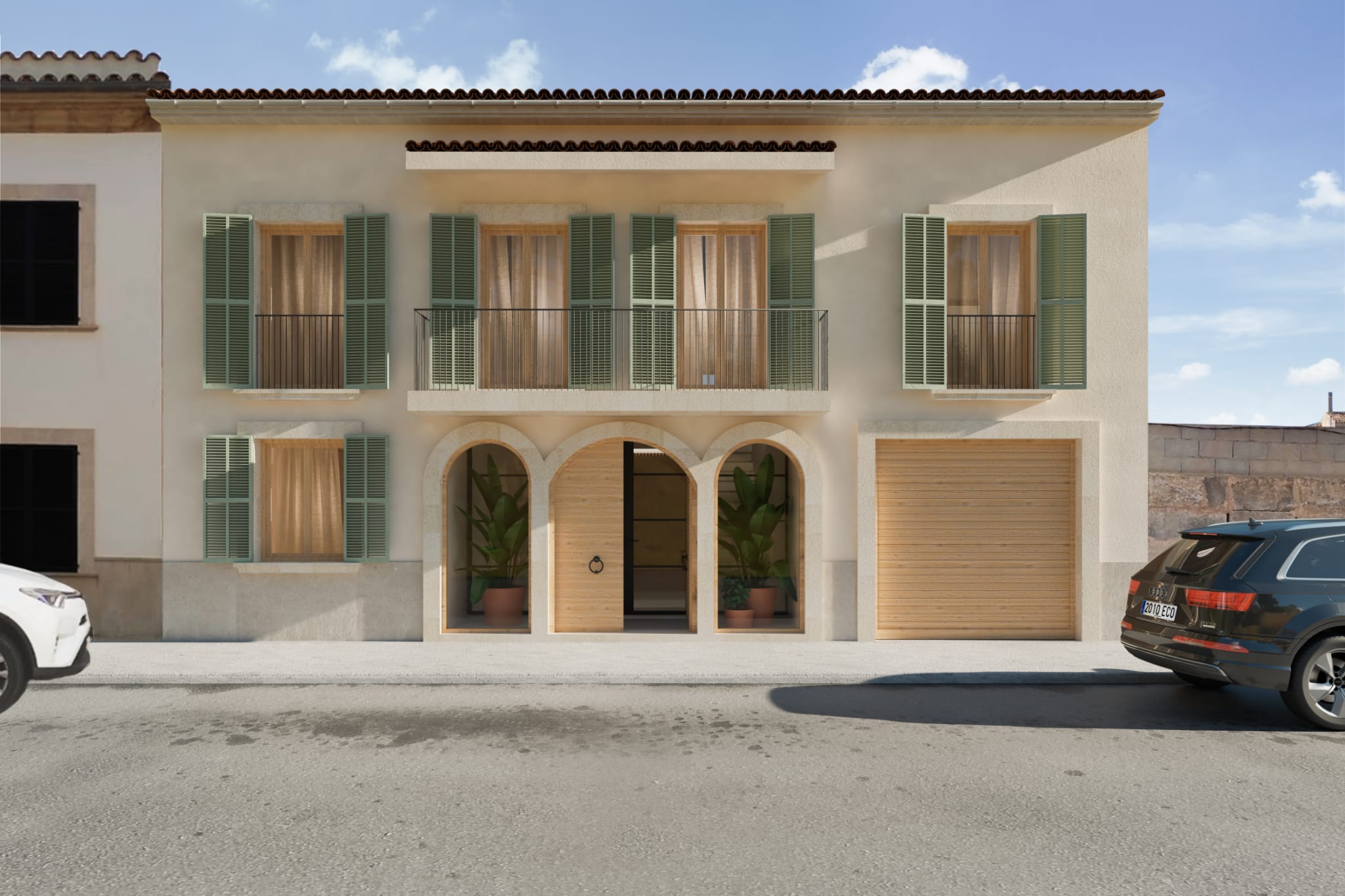 OBRA NUEVA Fachada y arquitectura moderna de vivienda unifamiliar de obra nueva SLN29 en Mallorca