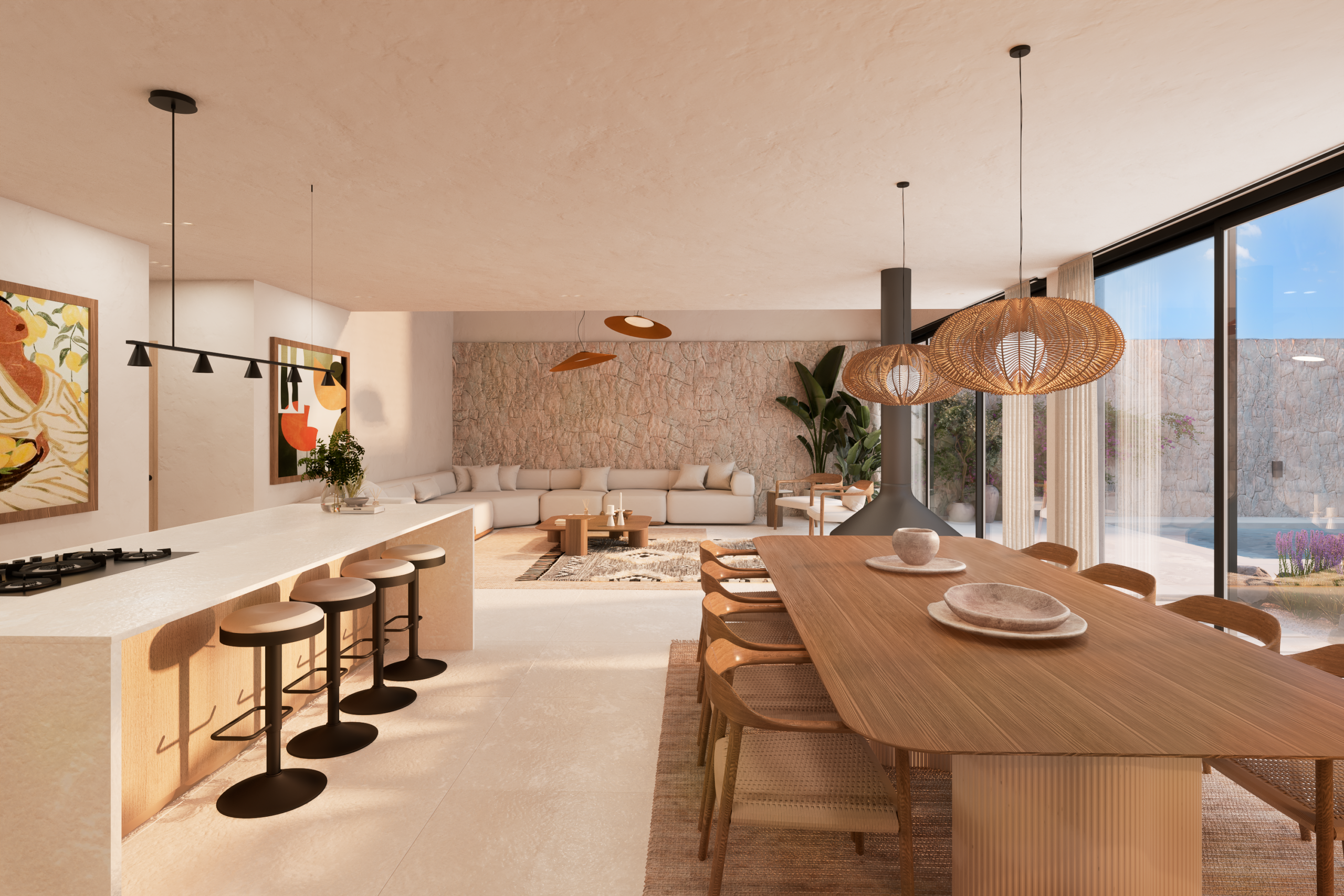 OBRA NUEVA 03 vivienda ramon llull estar cocina